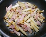 簡単!長芋とほうれん草のベーコン炒め作り方3写真