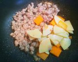 ひき肉と小松菜の甘味噌生姜炒めご飯作り方5写真