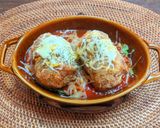 肉巻きコロッケのトマトソースチーズ焼き作り方9写真