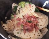蓮根とブロッコリーのペペロンホットサラダ作り方4写真
