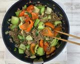 【椎茸粉使用】牛肉とチンゲンサイの炒め物作り方4写真
