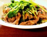 牛バラ肉と豆苗のこってり炒め作り方4写真