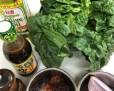 ほうれん草と鶏唐揚げのぽん酢サラダ作り方1写真