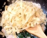 鶏とほうれん草のクリームパスタ作り方6写真