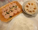 鍋用鶏団子で楽チン♪蓮根のはさみ揚げ作り方1写真