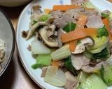牡蠣ご飯・豚バラ白菜炒め・大根と干しエビ作り方2写真