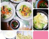 お手製クリームパスタ鮭のせversion作り方4写真
