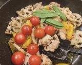 鶏肉と蓮根のアーリオオーリオ[浜納豆]作り方6写真