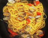 焼肉のたれでさっぱりボンゴレ風パスタ作り方4写真