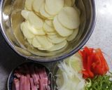 ポテトのピザ風重ね焼き作り方1写真