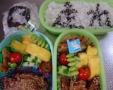 鶏手羽いりごままぶし弁当&文字弁当作り方6写真
