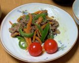 青椒肉絲・レタス卵スープ作り方1写真