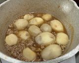 里芋のそぼろ煮、ネギとインゲン入り作り方5写真