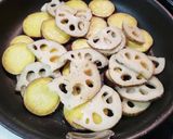 さつまいもとれんこんのバター甘辛からめ作り方3写真