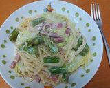 アスパラとベーコンのクリームパスタ作り方8写真