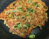 九条ねぎとひき肉のお好み焼き作り方5写真