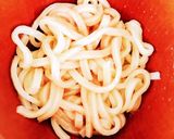 市販パスタソースで簡単！たらこ温玉うどん作り方2写真