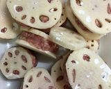 市販のハンバーグのたねで蓮根のはさみ揚げ作り方2写真