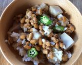 納豆とオクラ・里芋のご飯作り方3写真