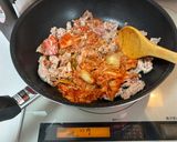 にんにくの芽と人参と豚肉のキムチ炒め＆厚揚げ作り方5写真