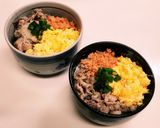 簡単！美味しい☆豚こまで三色丼♪作り方4写真