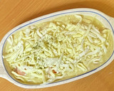 クリーム煮の残りと魚肉ソーセージでドリア作り方3写真