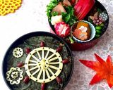 法輪と花 海苔弁当 詰め方作り方9写真