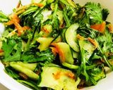 春菊を生で 生野菜と干し海老の簡単和え作り方2写真