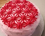バレンタイン・鬼滅の刃風、麻の葉柄ケーキ作り方16写真