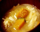 煮崩れ無し♪ホクホクカボチャのお味噌汁作り方5写真