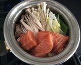 鮭とキノコたっぷり♪ 石狩オーツミルク鍋作り方10写真