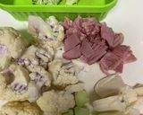 カリフラワーとブロッコリーのクリチパスタ作り方1写真