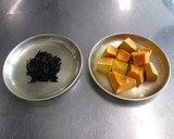 かぼちゃとひじきのごま和え作り方1写真