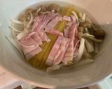 レンチン一撃しめじベーコン醤油スパゲティ作り方1写真