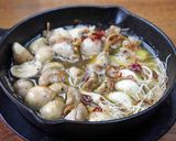 発芽にんにくと生ホタテのアヒージョ作り方3写真