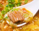 鍋の〆ヘルシーで野菜たっぷりもち麦クッパ作り方14写真
