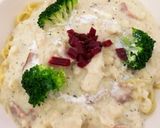 カリフラワーとブロッコリーのクリチパスタ作り方10写真