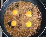 簡単!すき焼きミートローフ風落とし卵作り方3写真