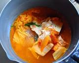 キムチスープうどん温泉卵のせ作り方1写真