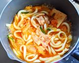 キムチスープうどん温泉卵のせ作り方3写真