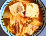 キムチスープうどん温泉卵のせ作り方4写真