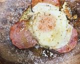 ハムエッグのパルミジャーノチーズがけ作り方5写真