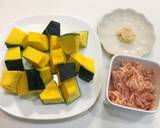 カボチャの鶏そぼろ煮 *☻*作り方1写真