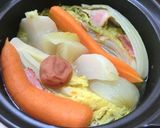 野菜が甘い♪　小鍋でミニ白菜の梅ポトフ作り方4写真