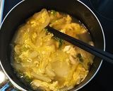 白菜と鶏ささみの卵スープ作り方3写真