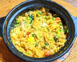 鯖缶豆富チゲの残りででチーズポックンパ作り方4写真