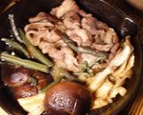 スキレットで作る山菜すき焼き作り方3写真