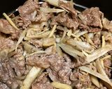 【簡単】牛とごぼうの土鍋で炊き込みご飯作り方9写真