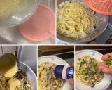 ベーコンとキノコ達の クリームスパゲティ作り方8写真