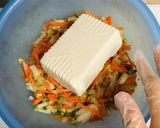 にんじんと白菜の豆腐和えサラダ作り方5写真